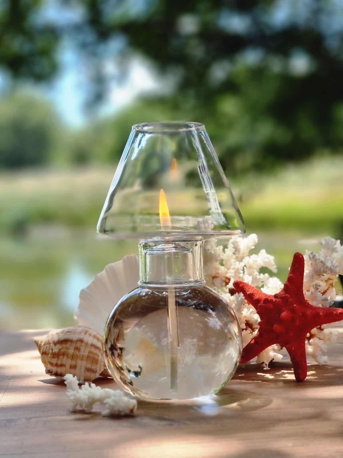 Quem Handmade Glass Lampshade Oil Candles. Outdoor and Indoor, Modern Glass Decor for Home and Office.