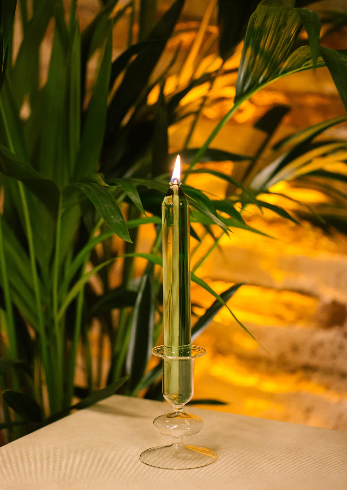 Quem Handmade Glass Lone Oil Candle Stick, Modern Home Oil Lamp, Great for Table Decoration.