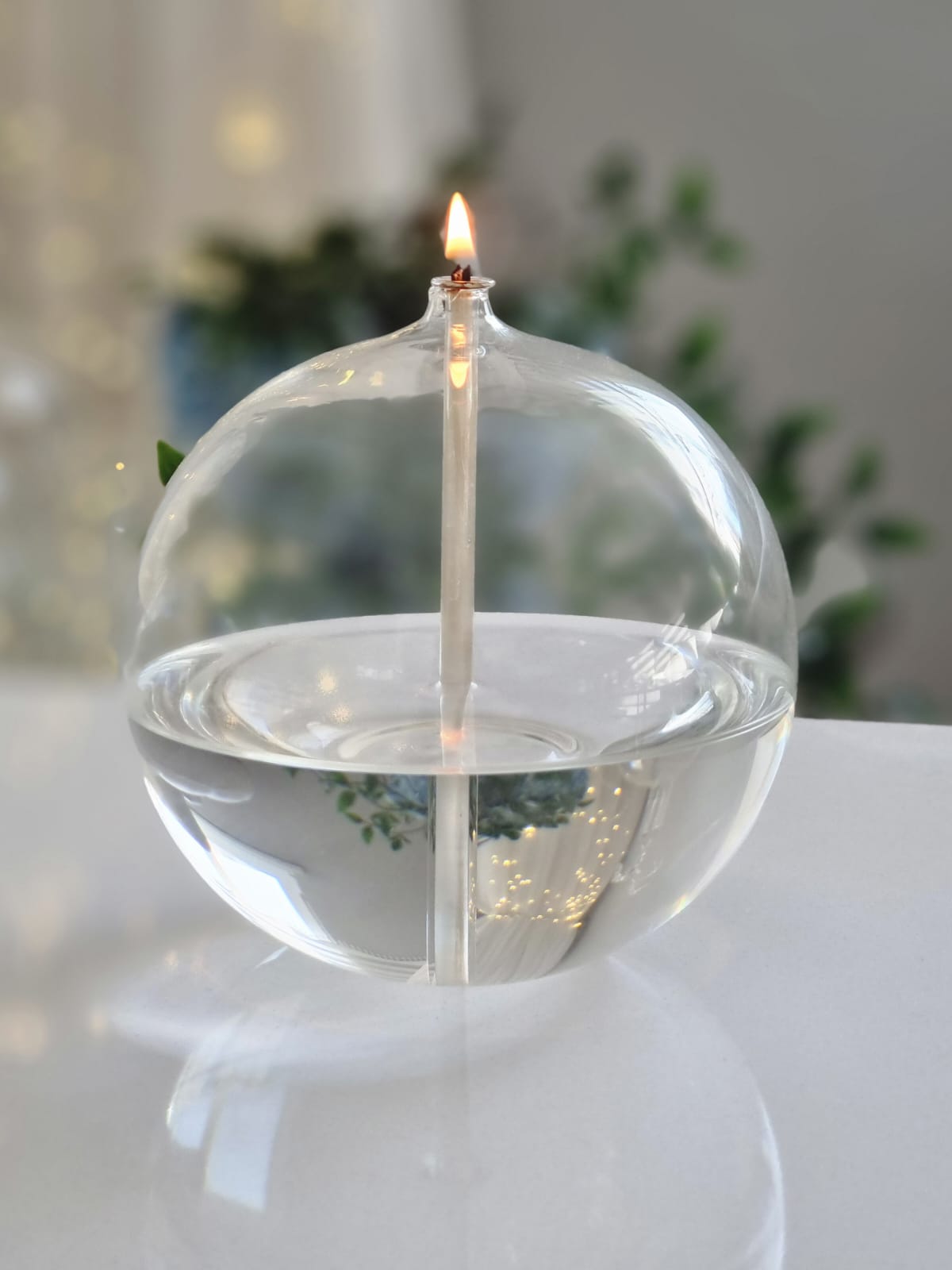 Quem Clear Handmade Big Balloon Glass Oil Candle, Home and Office Clear Ball Candle, Glass Ball Gift.